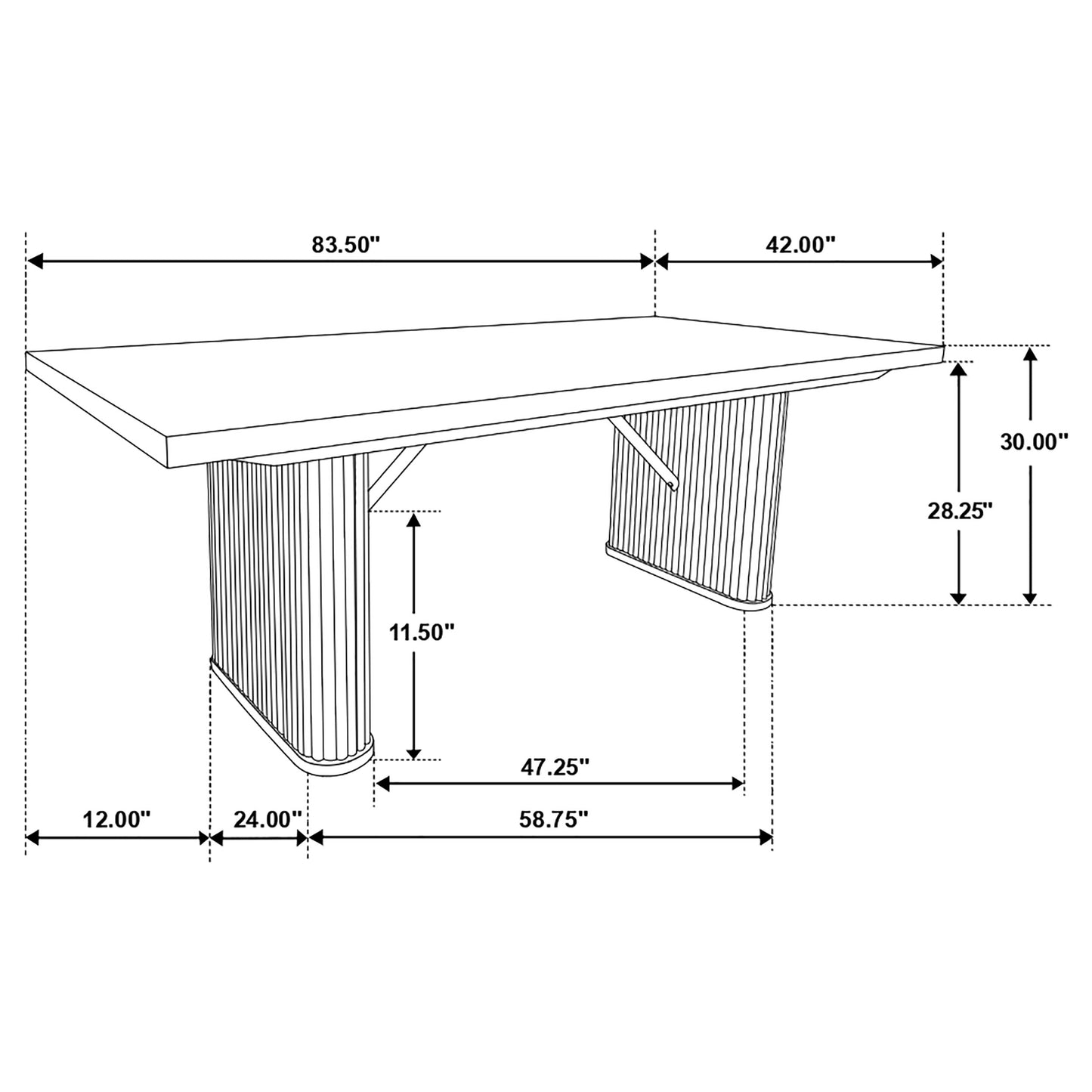 Catherine 7-piece Rectangular Dining Table Set Black