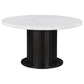 Sherry 5-piece Round Marble Top Dining Table Set Grey