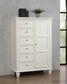 Sandy Beach 8-drawer Door Chest Cream White