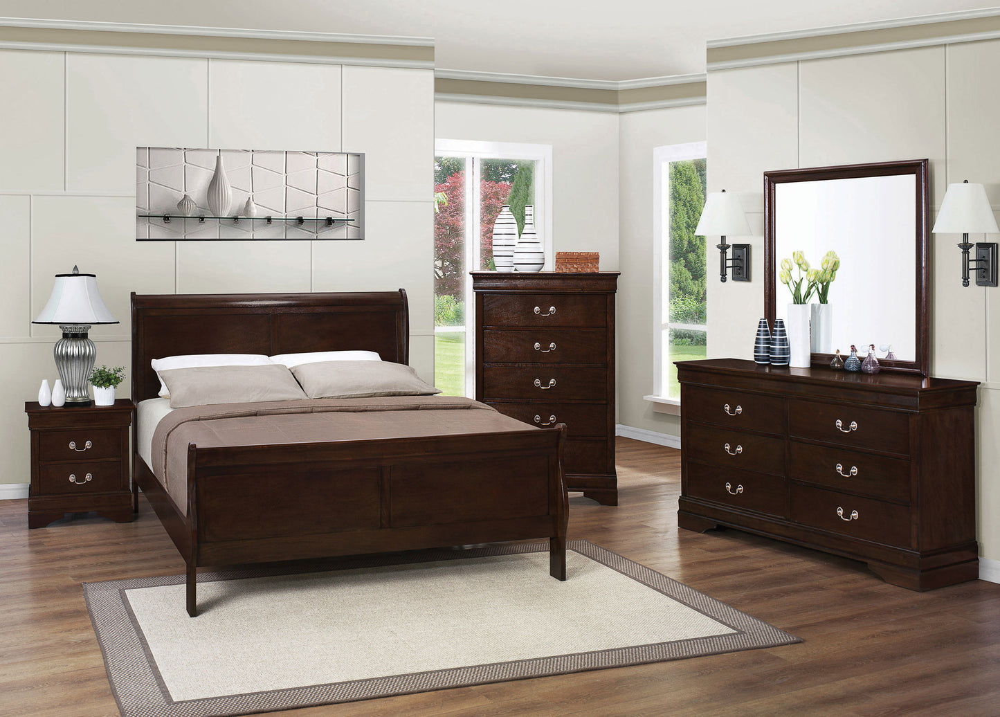 Louis Philippe 4-piece Queen Bedroom Set Cappuccino