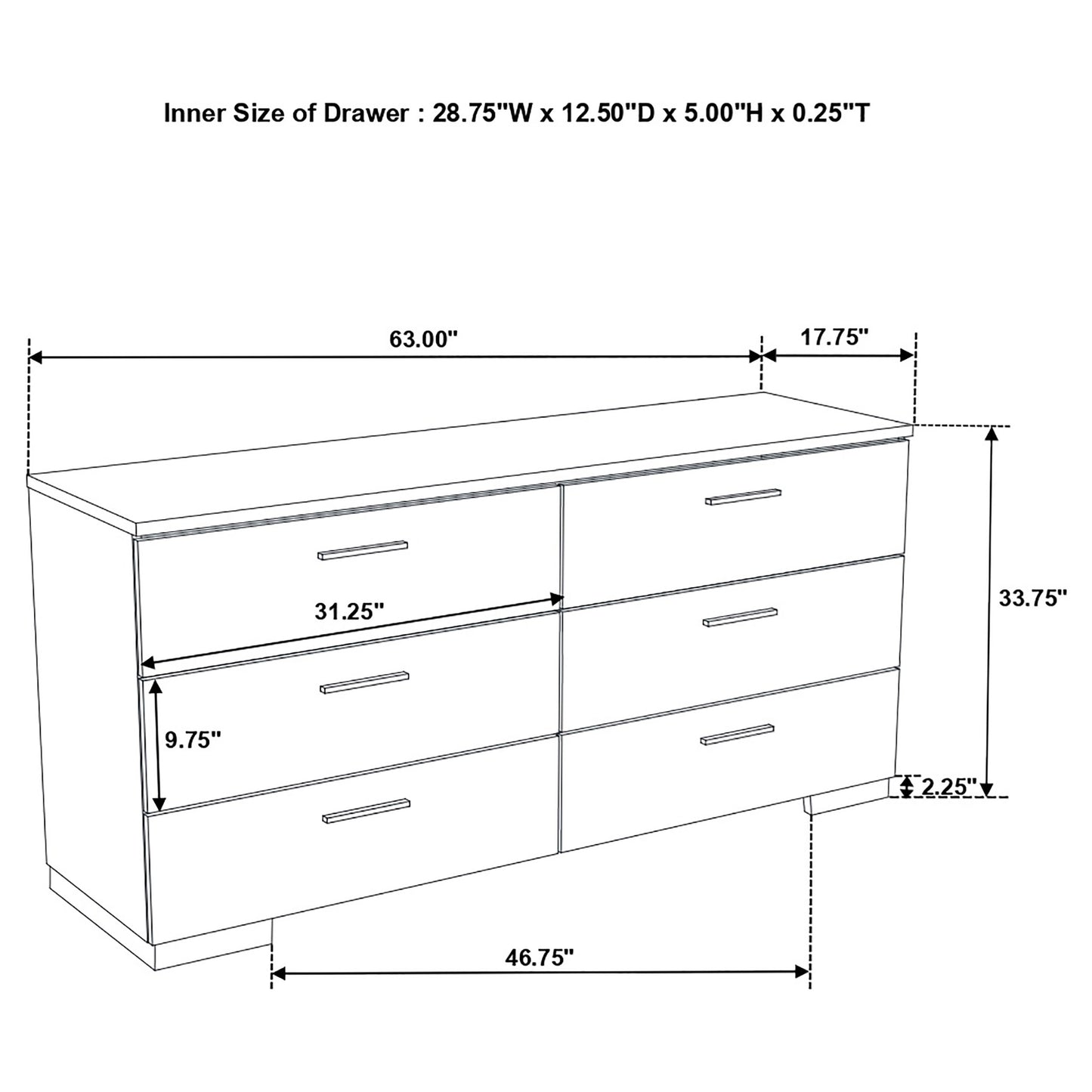 Felicity 4-piece Full Bedroom Set White High Gloss