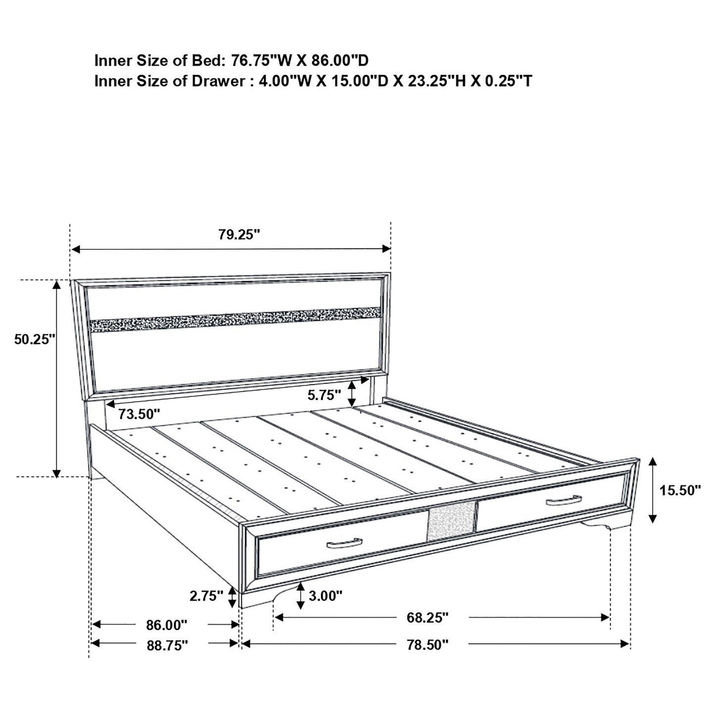 Miranda 4-piece California King Bedroom Set White