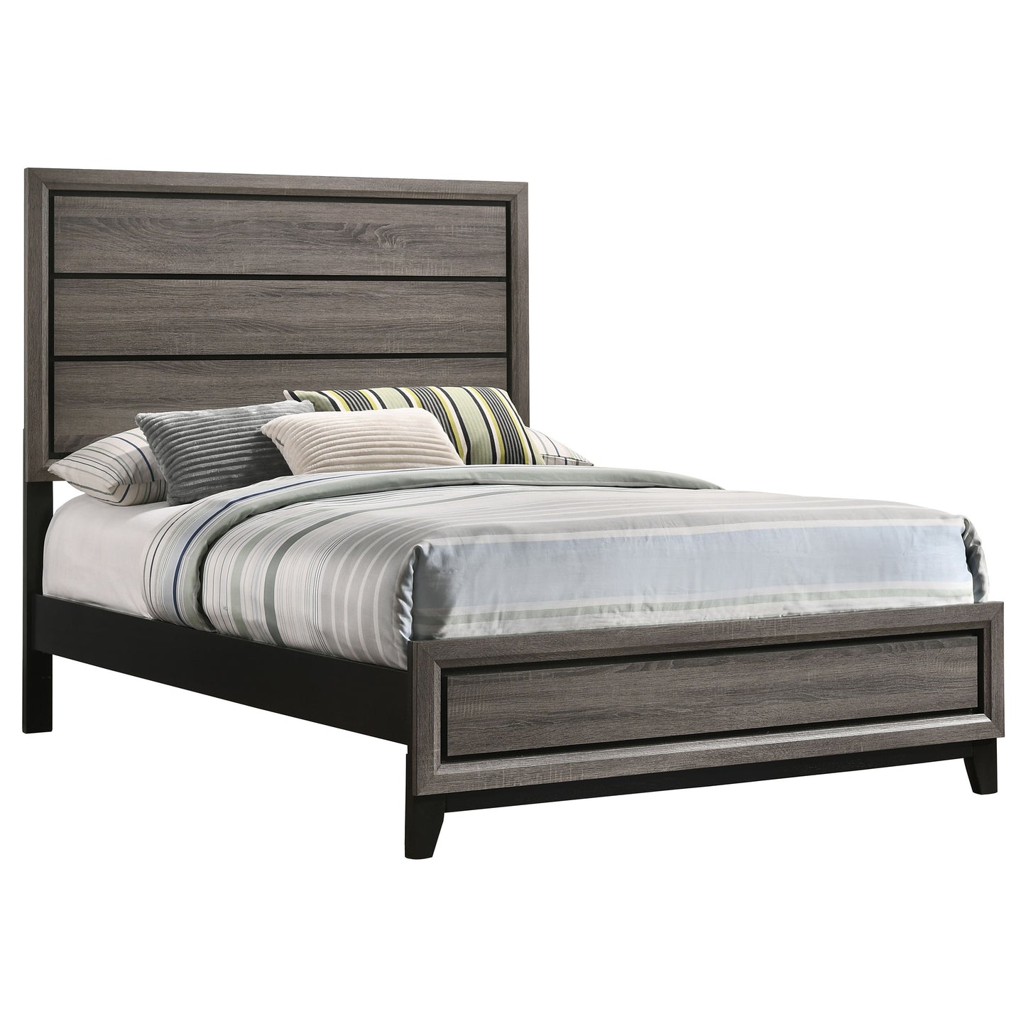 Watson Wood Full Panel Bed Grey Oak