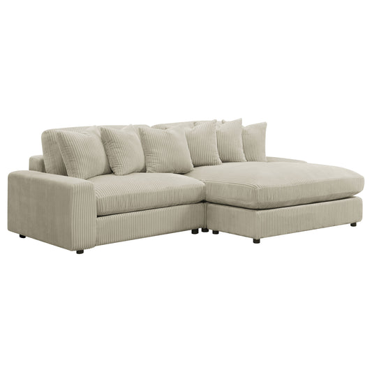 Blaine Upholstered Reversible Chaise Sectional Sofa Sand