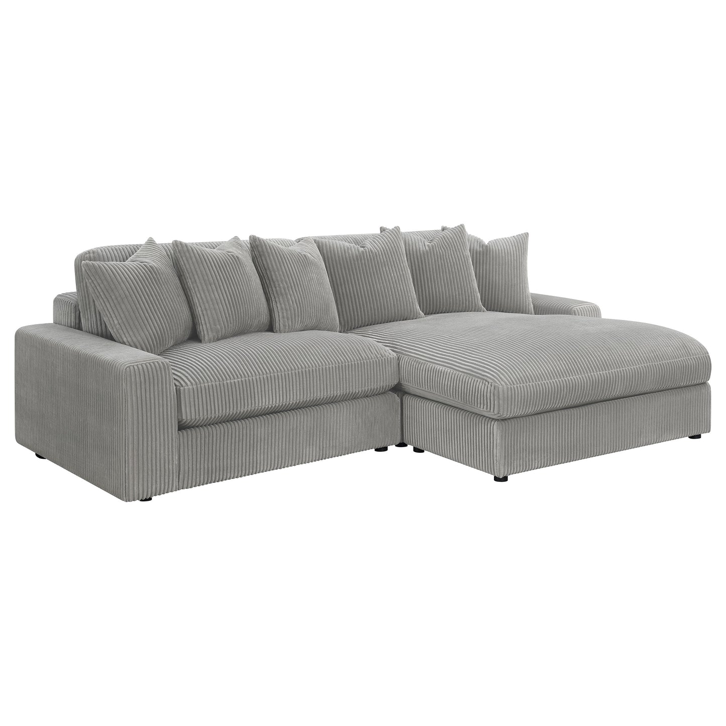 Blaine Upholstered Reversible Chaise Sectional Sofa Fog