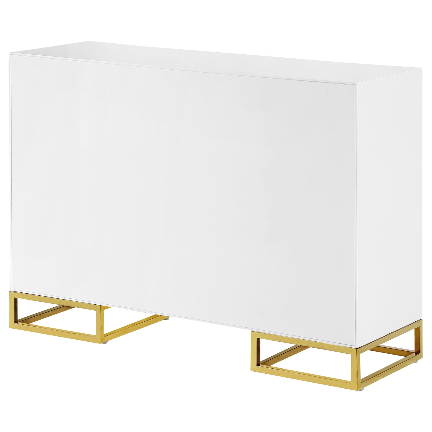 Elsa 2-door Wood Storage Accent Cabinet White and Gold