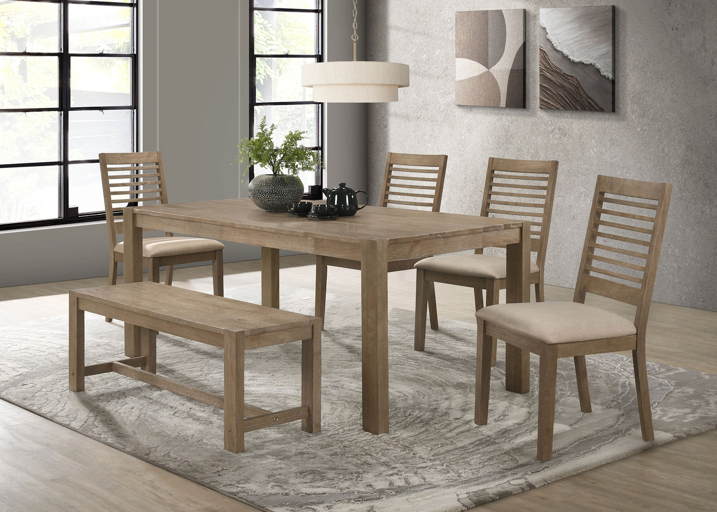 Scottsdale 71-inch Solid Wood Dining Table Washed Brown