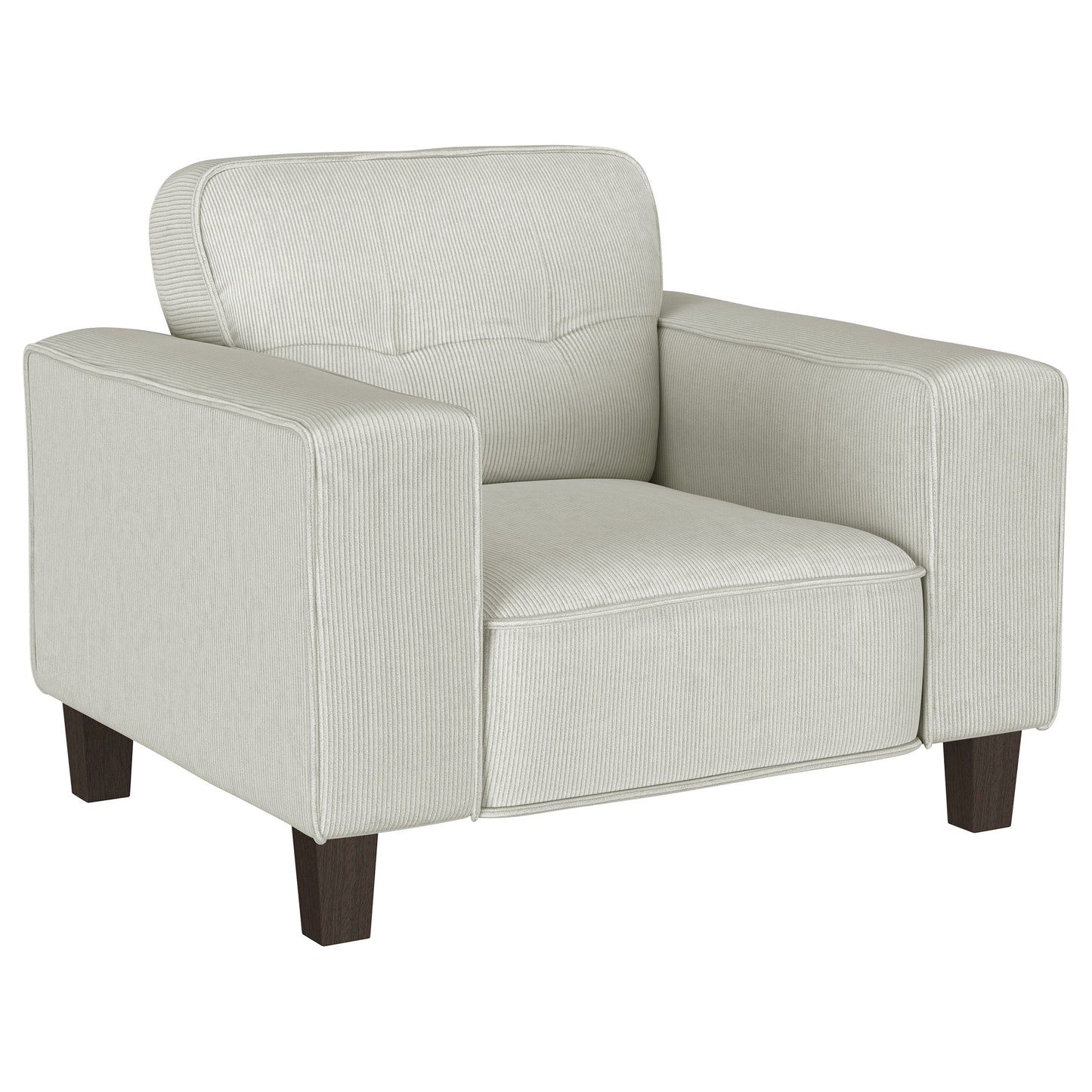 Deerhurst Upholstered Track Arm Tufted Accent Chair Greige