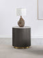 Jason Round Marble Top Side End Table White and Charcoal