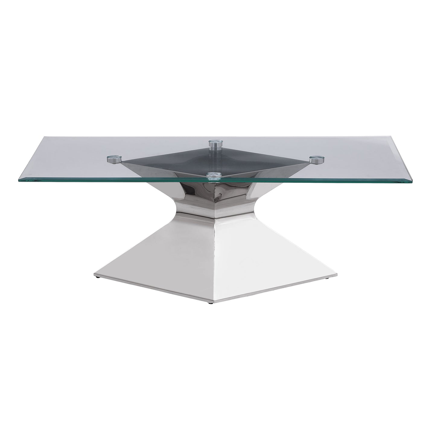 Jenny Glass Top Stainless Steel Coffee Table Chrome