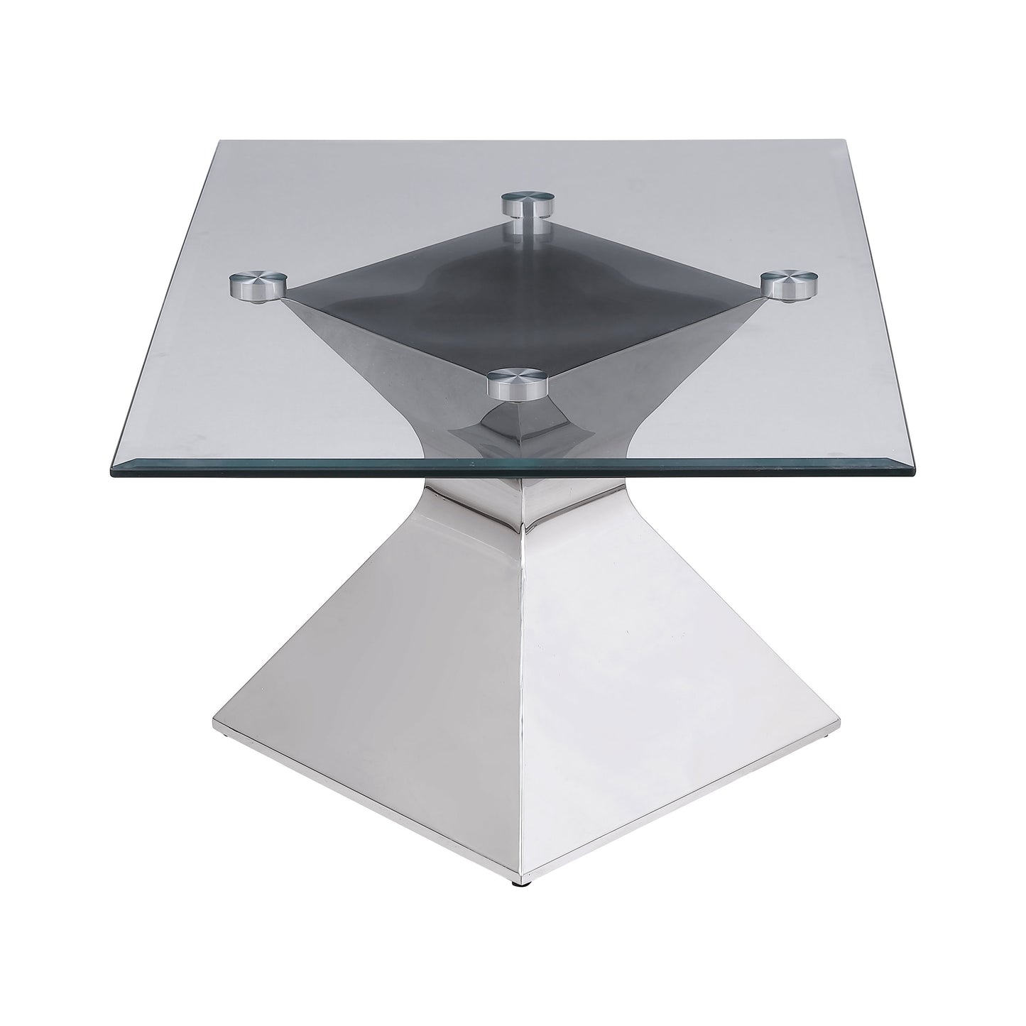 Jenny Glass Top Stainless Steel Coffee Table Chrome