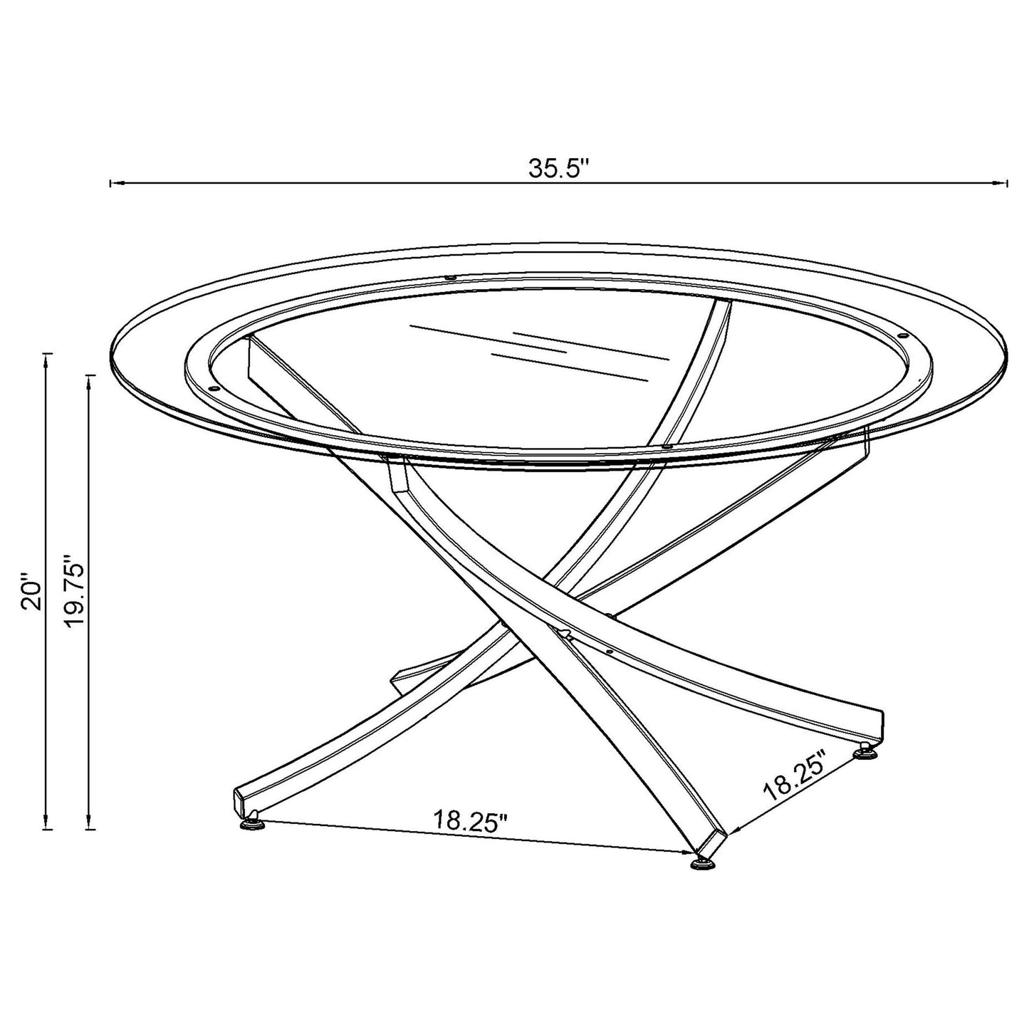 Brooke Round Glass Top Coffee Table Metal Base Brass