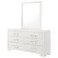 Jessica 6-drawer Dresser with Mirror Cream White