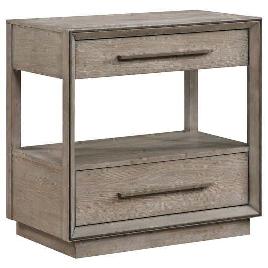 Durango 2-drawer Nightstand Bedside Table Washed Oak