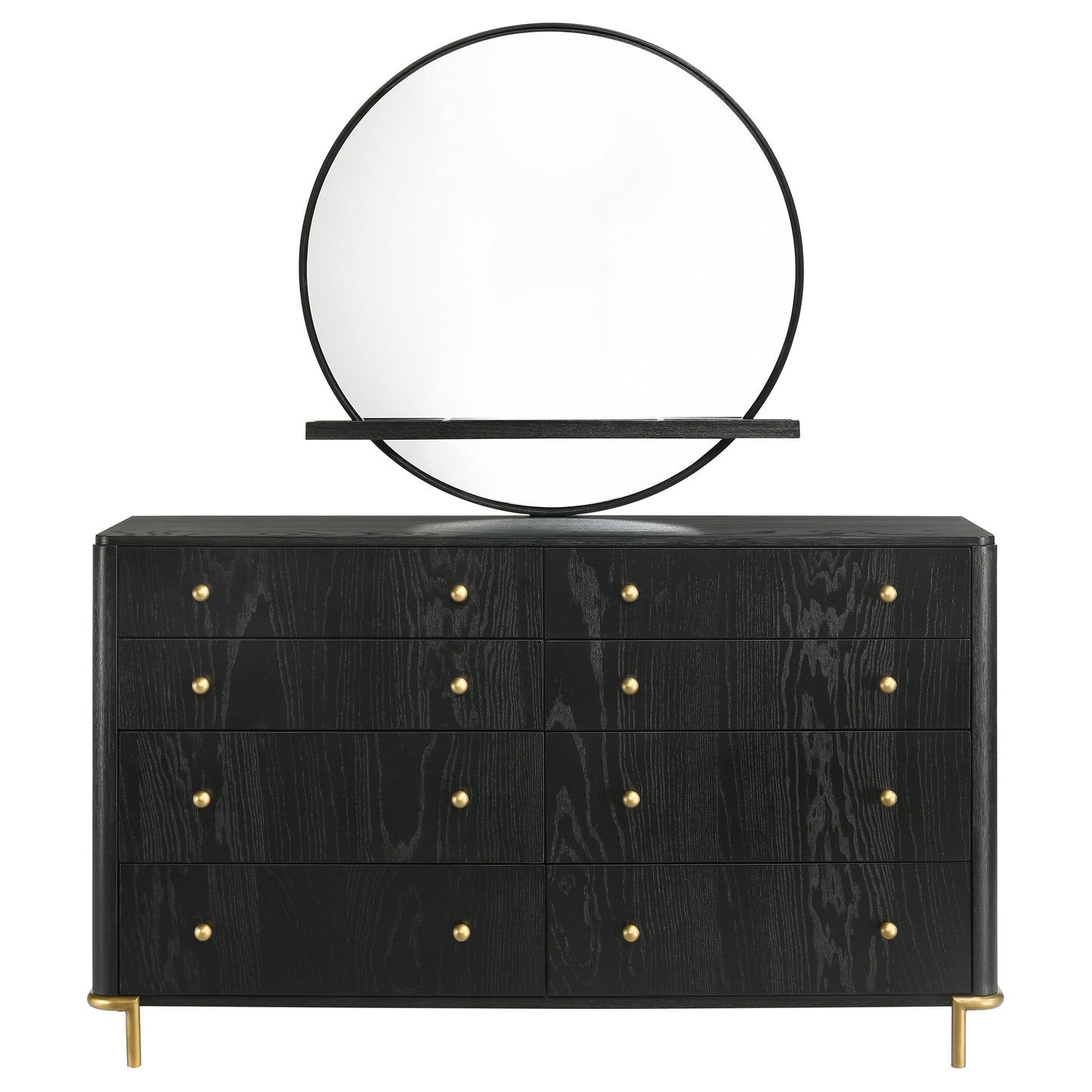 Arini 8-drawer Dresser with Mirror Black