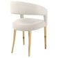 Galiano Velvet Upholstered Dining Arm Cream Beige (Set of 2)