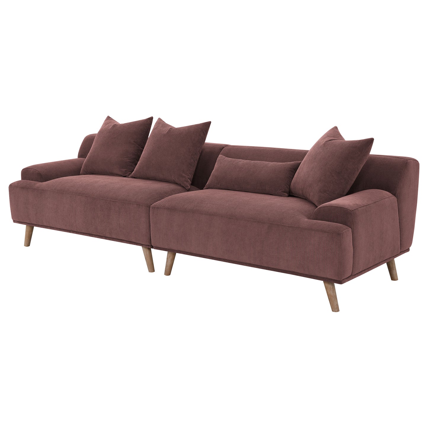 Elizabeth Corduroy Upholstered Extra Long Sofa Wine Red