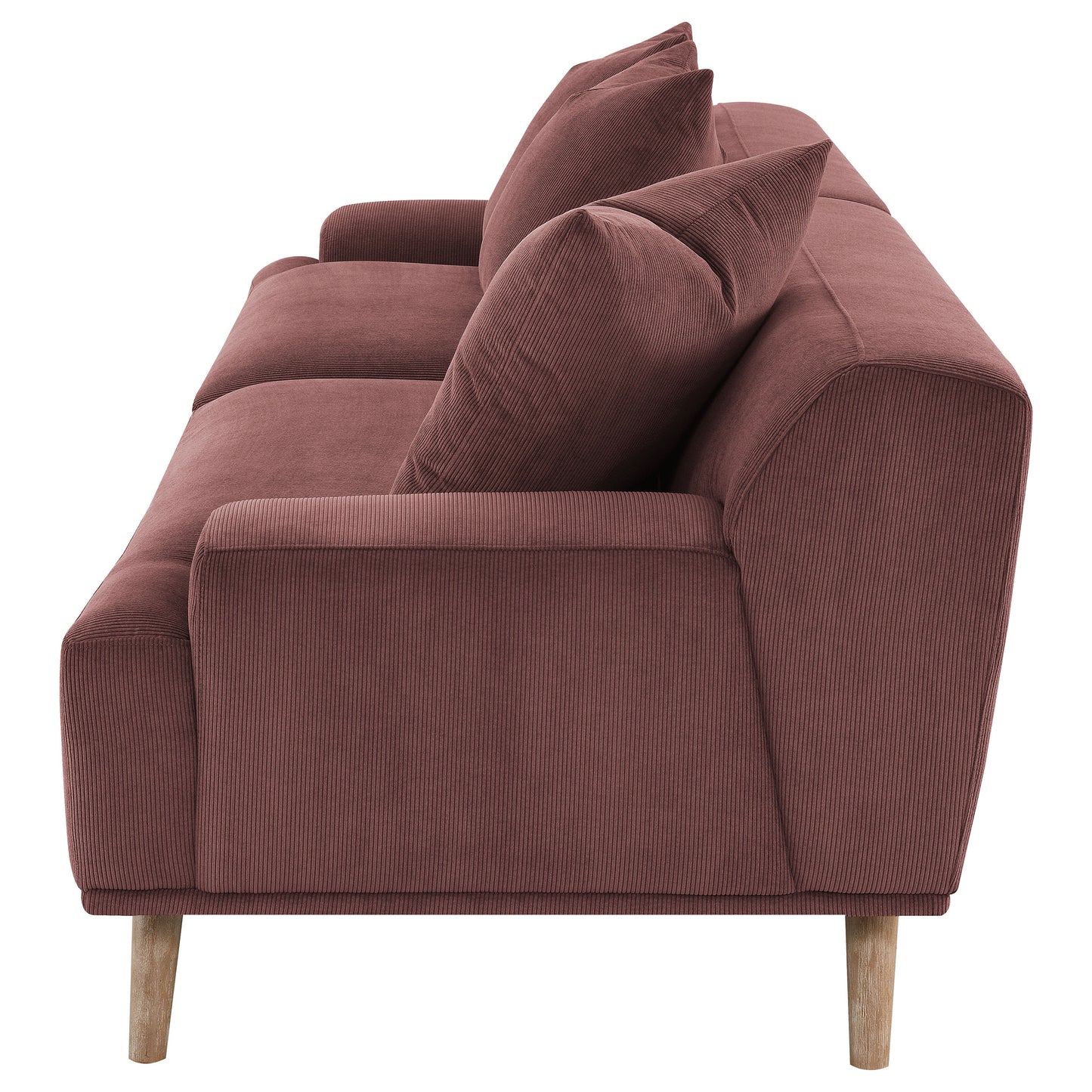 Elizabeth Corduroy Upholstered Extra Long Sofa Wine Red