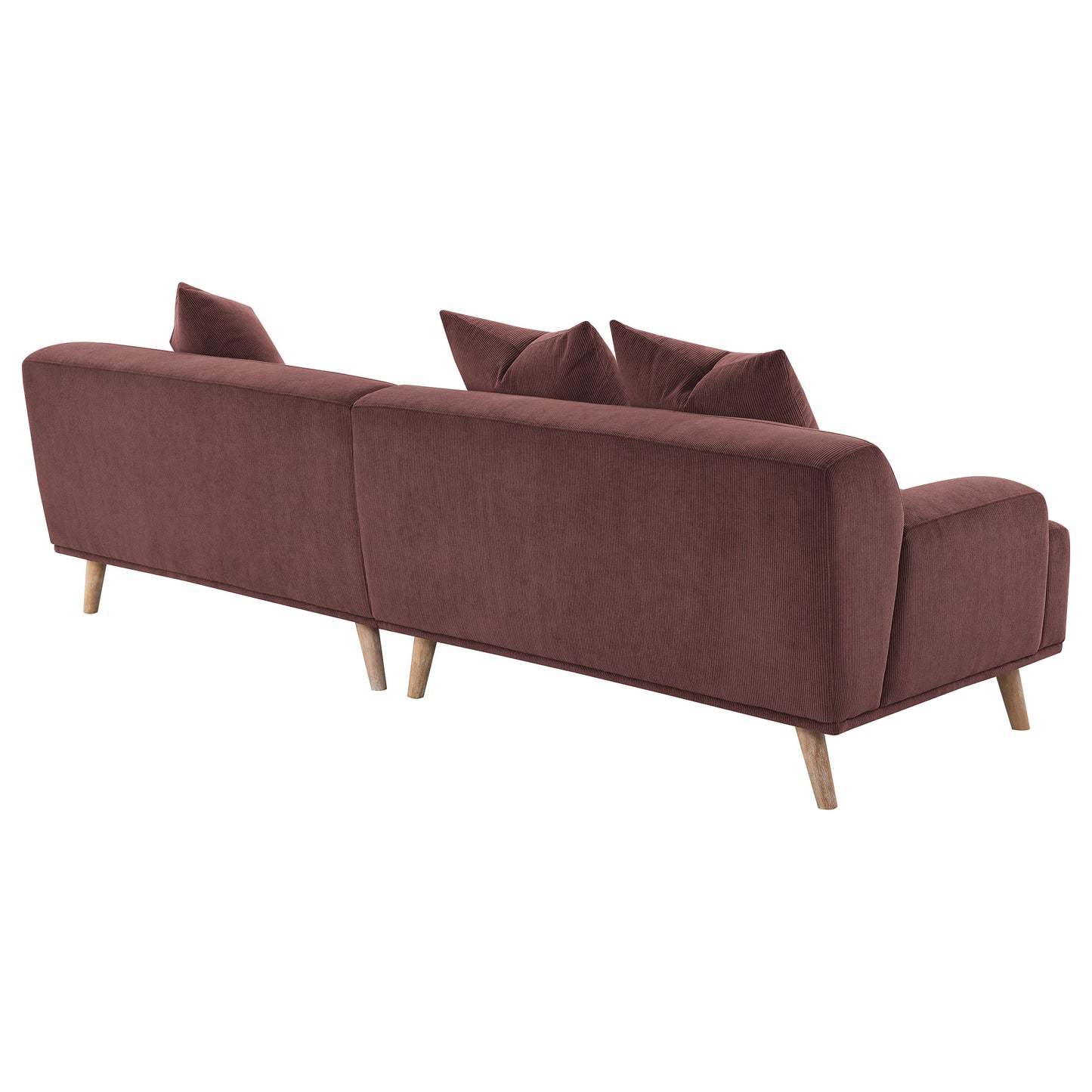 Elizabeth Corduroy Upholstered Extra Long Sofa Wine Red