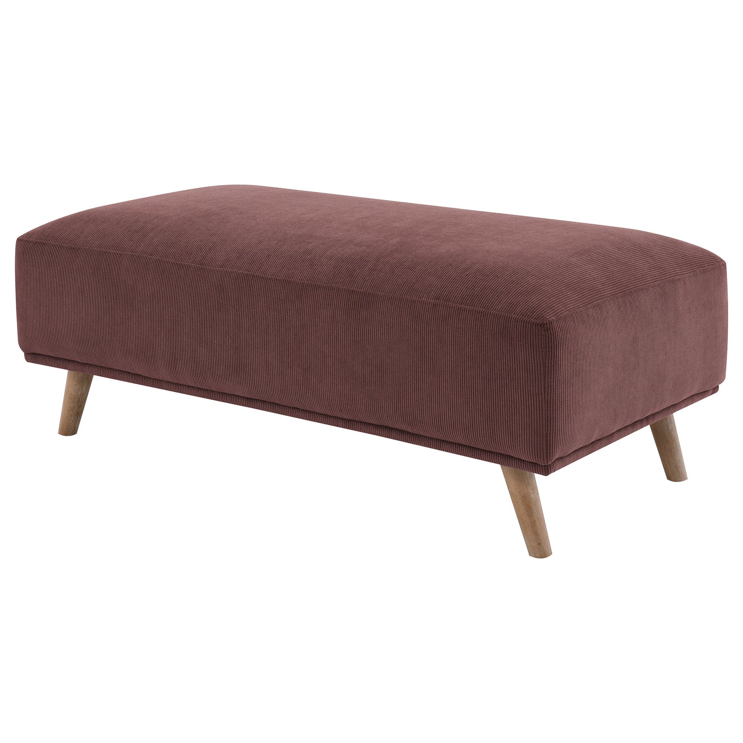 Elizabeth Corduroy Upholstered Ottoman Wine Red