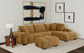 Camacho Upholstered Sectional Sofa with Ottoman Set Amber