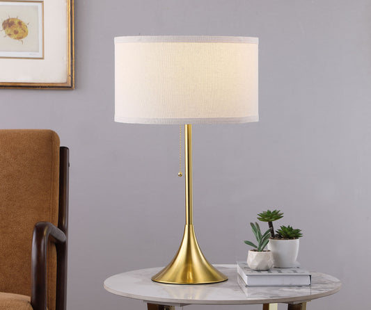 Elmira 24-inch Drum Shade Metal Table Lamp Gold