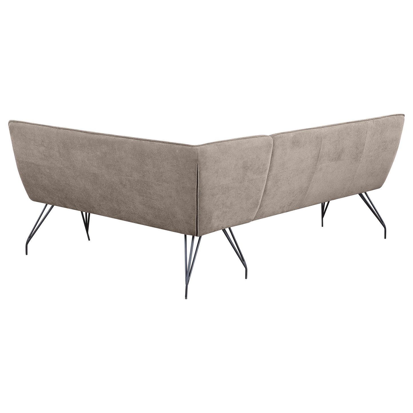 Dodson Fabric Upholstered L-Shaped Nook Dining Bench Taupe