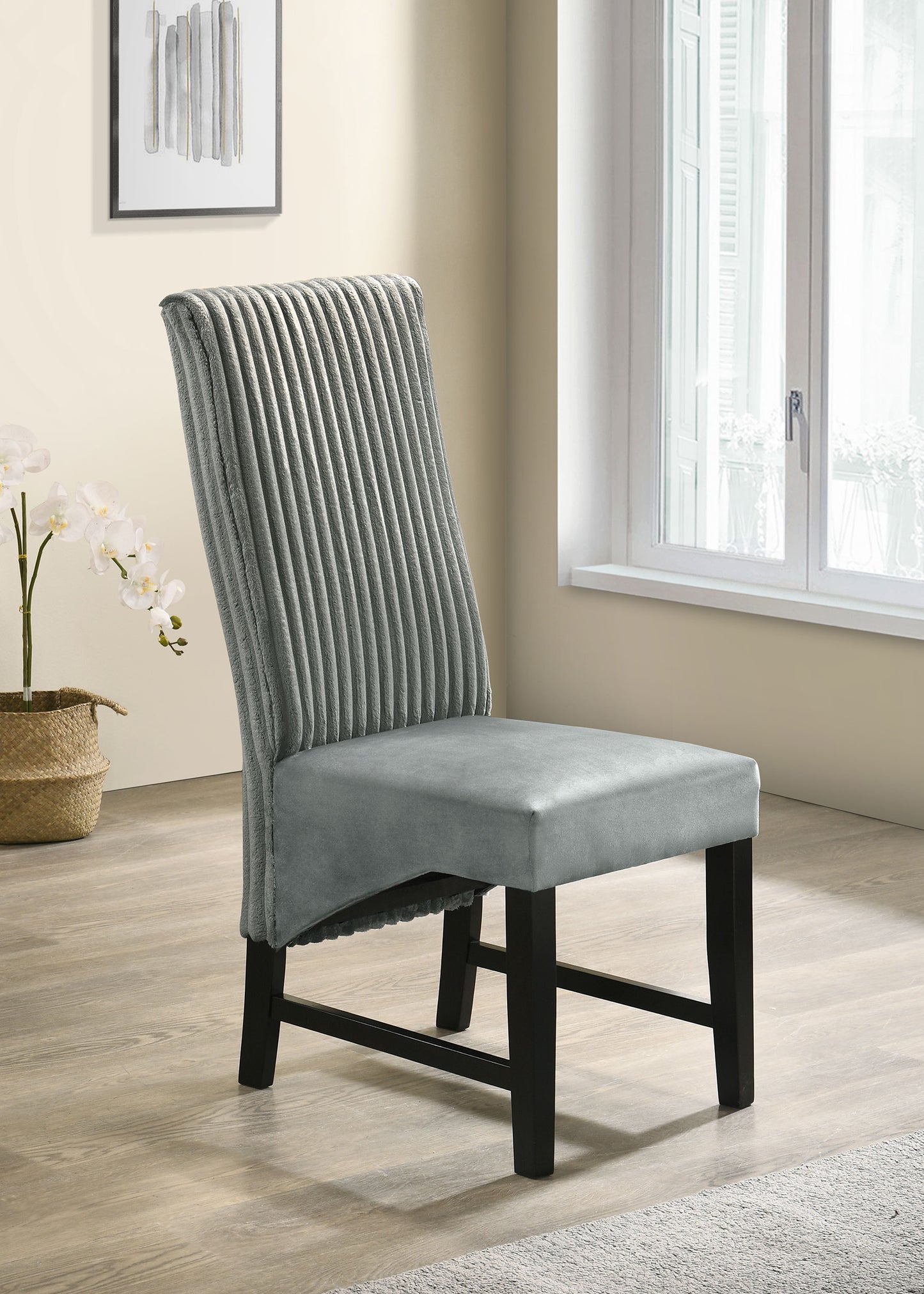 Barrand Upholstered Dining Side Chair Grey (Set of 2)