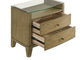 Granada 2-drawer Glass Top Nightstand Natural Pine