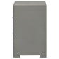 Ives 2-drawer Nightstand Bedside Table Grey High Gloss