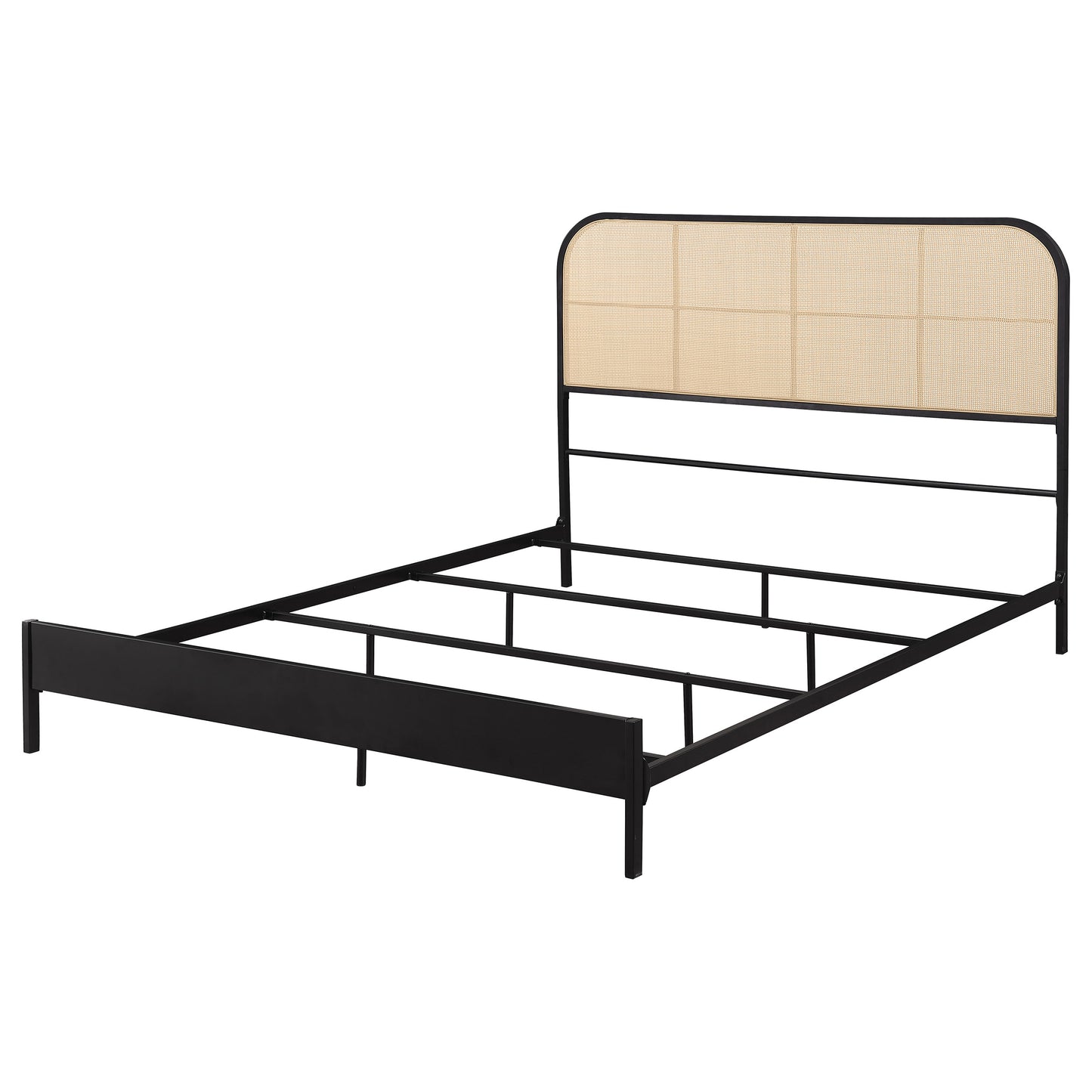 Amherst Radio Weave Rattan Metal Full Bed Black