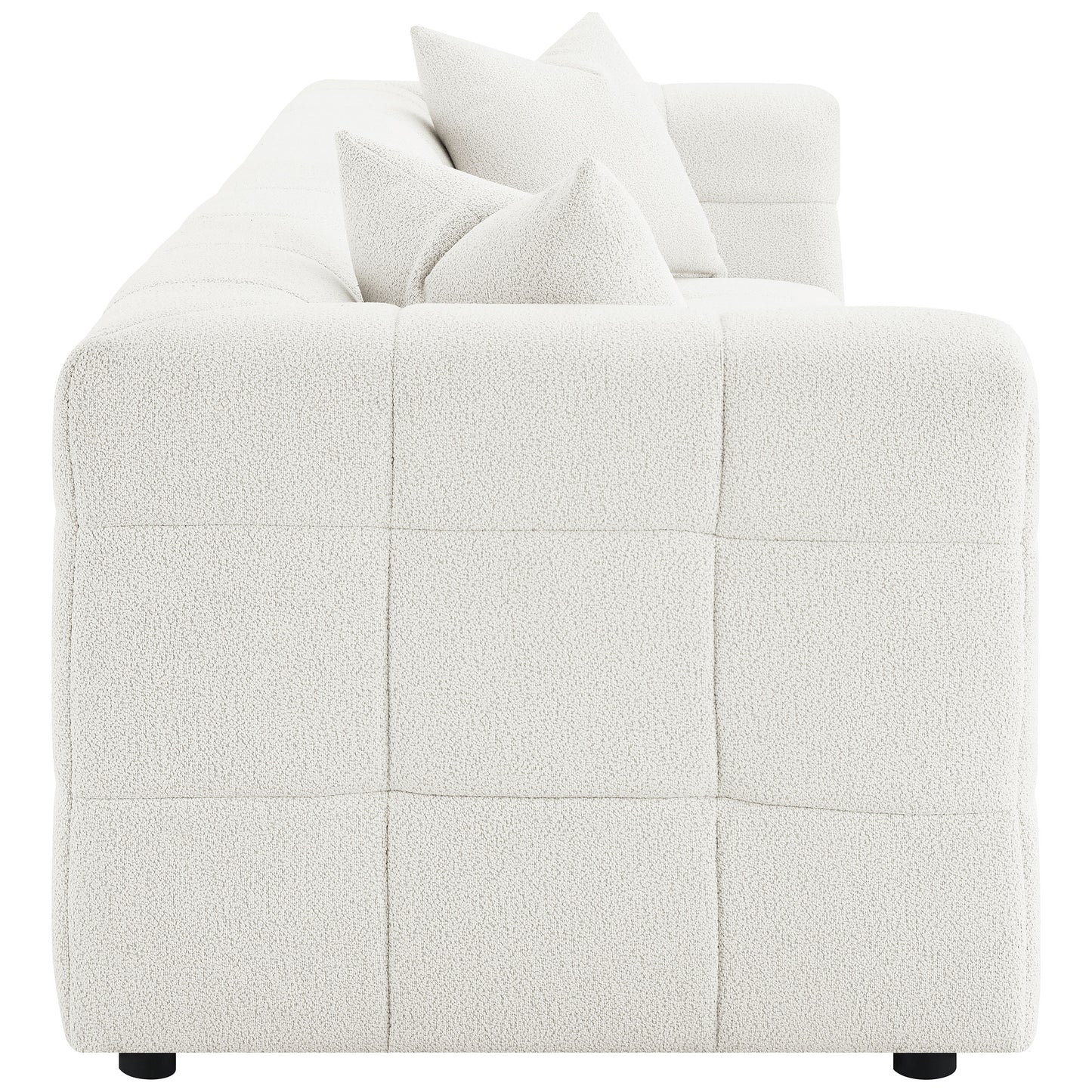 Everly Boucle Upholstered Extra Long Sofa Off White