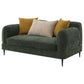 Jade Chenille Upholstered Modern Track Arm Loveseat Green