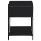 Amherst 1-drawer Radio Weave Cane Metal Bedside Table Black