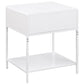 Amherst 1-drawer Radio Weave Cane Metal Bedside Table White