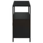 Amherst 2-door Radio Weave Cane Metal Accent Cabinet Black