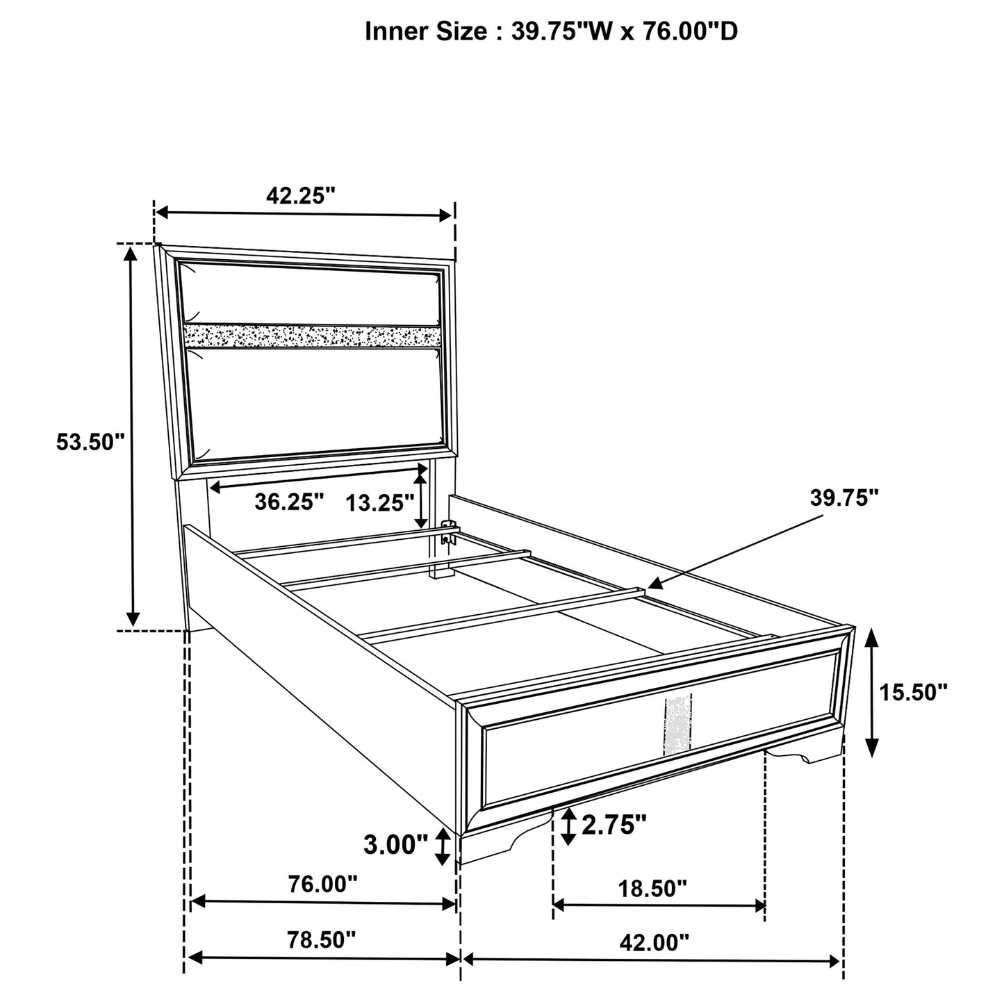 Miranda 4-piece Twin Bedroom Set White