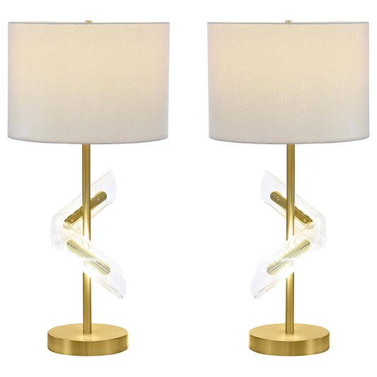 Kingsley 30-inch Drum Shade Table Lamp Gold (Set of 2)