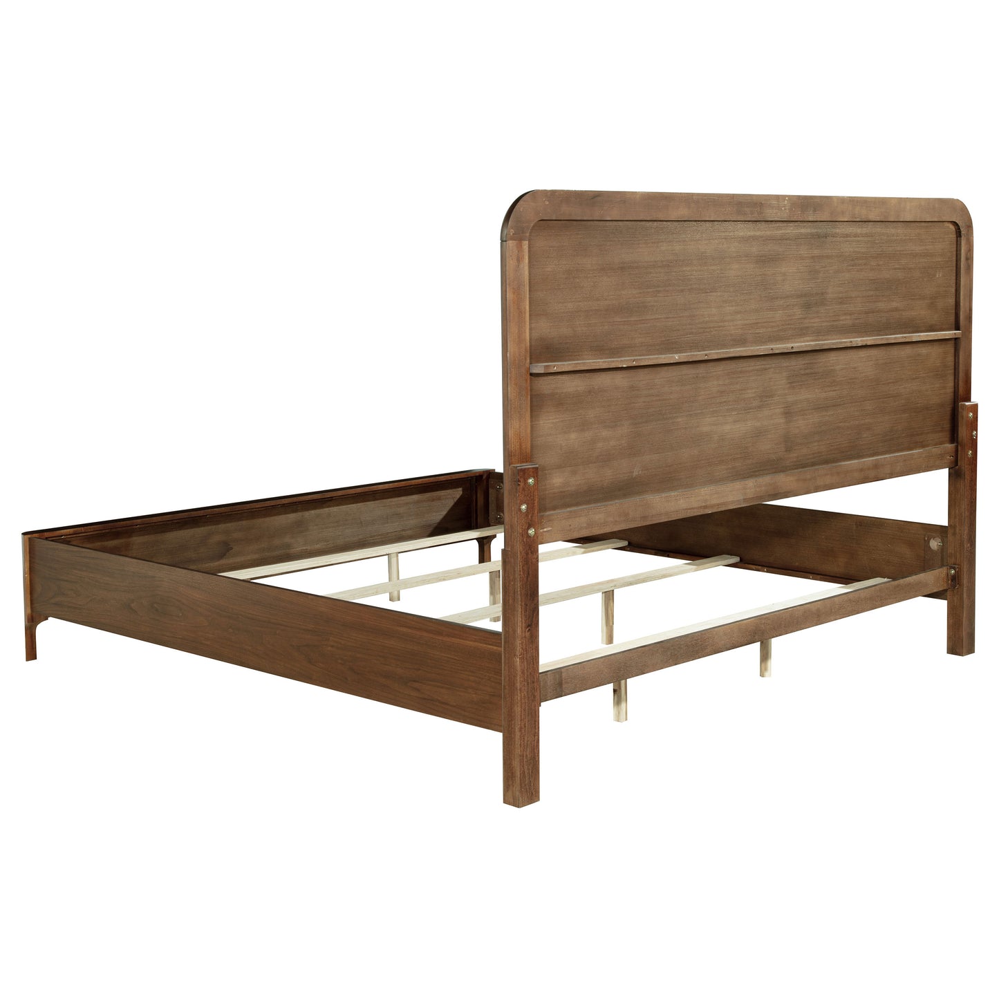 Maderia 57-inch Upholstered California King Panel Bed Walnut