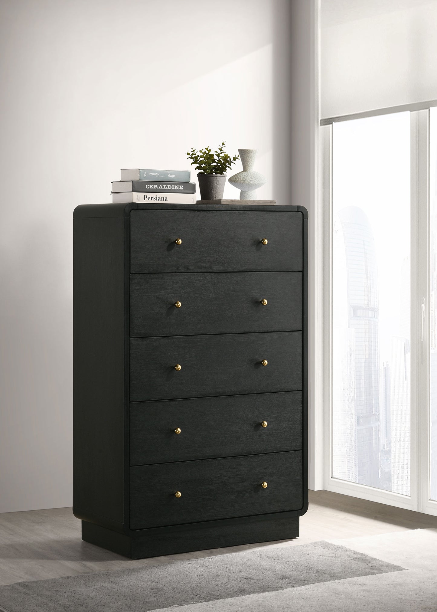 Cavelle 5-drawer Chest of Drawers Black