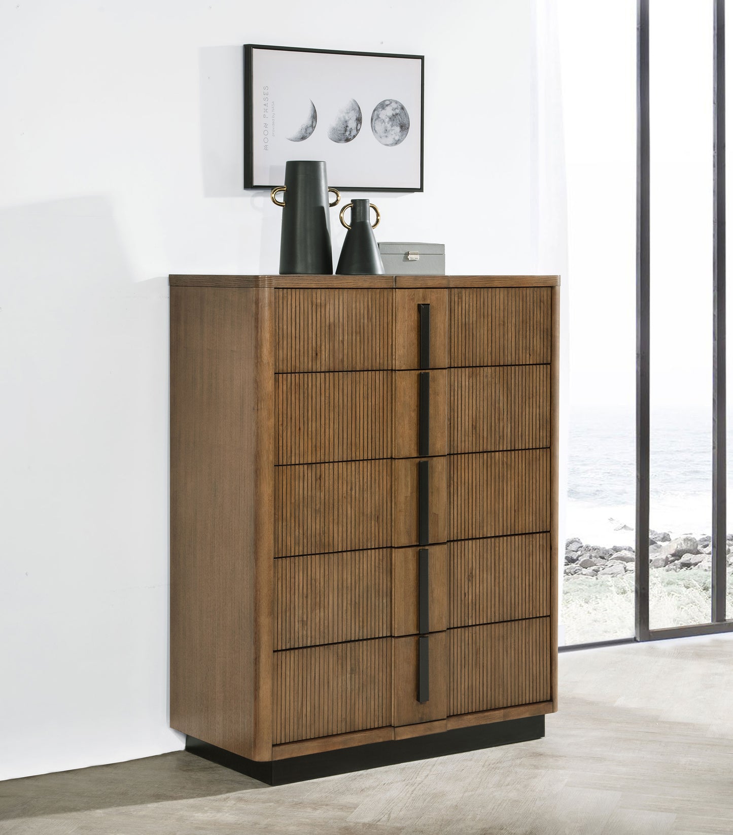 Terrace 5-drawer Chest of Drawers Ash Brown