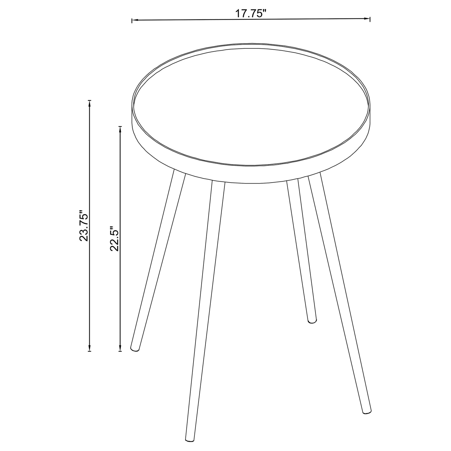 Kaelyn Round Mirror Top End Table Gold