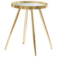 Kaelyn Round Mirror Top End Table Gold