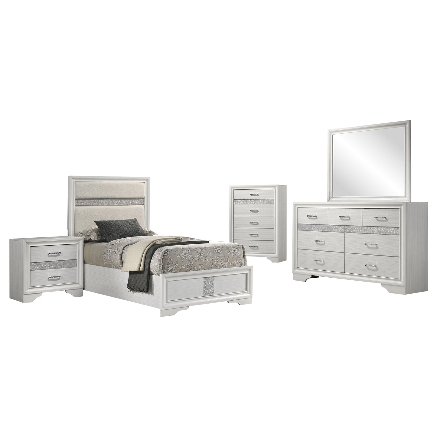 Miranda 5-piece Twin Bedroom Set White