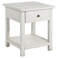 Payne 1-drawer Wood End Table with Shelf Distressed White