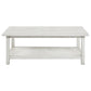 Payne Wood Coffee Table with Shelf Distressed White