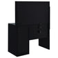 Flora 2-drawer Vanity Table Set LED Mirror and Stool Black High Gloss