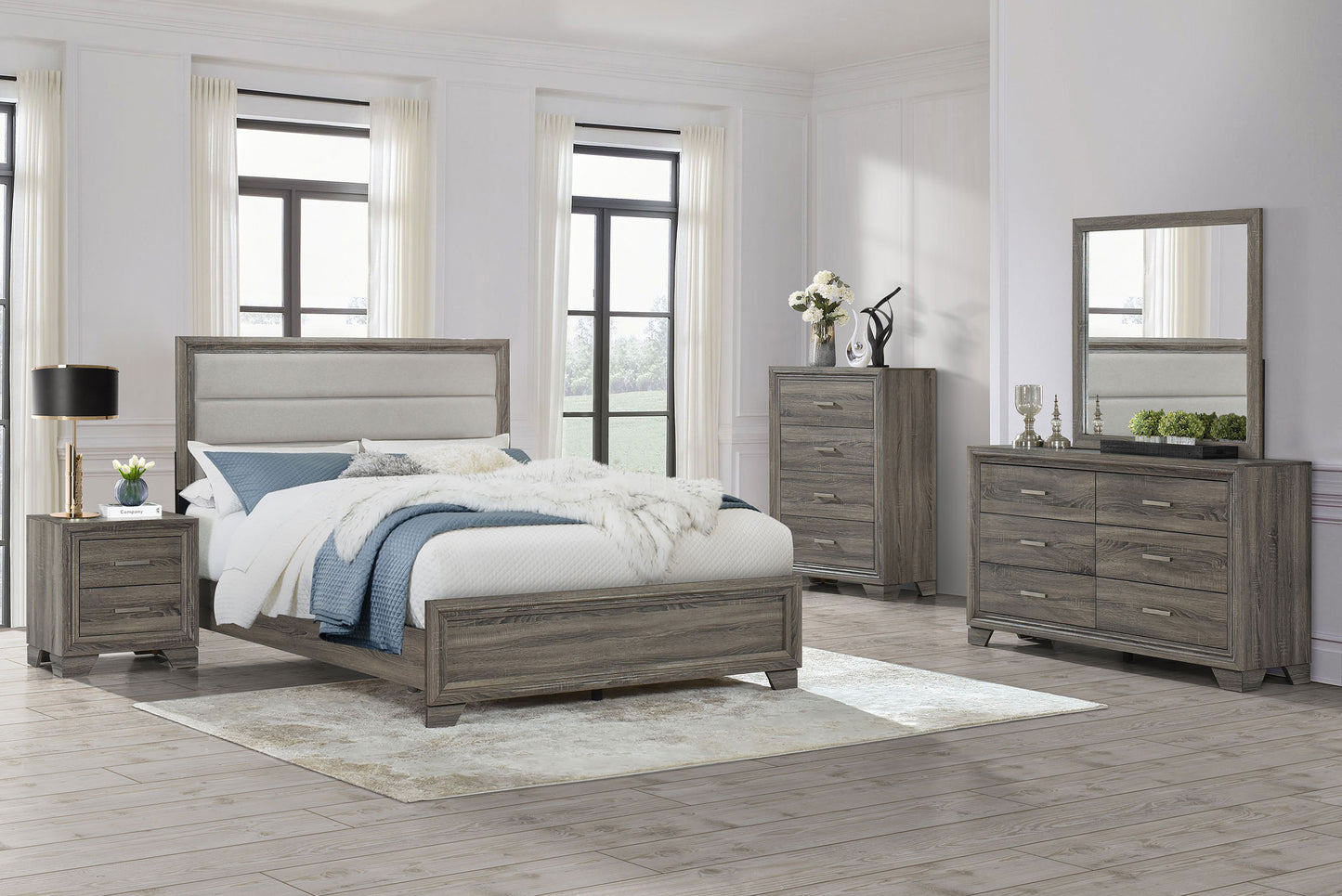 Wright 5-piece California King Bedroom Set Brown Oak