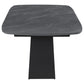 Potero 73-inch Faux Marble Extension Leaf Dining Table Black