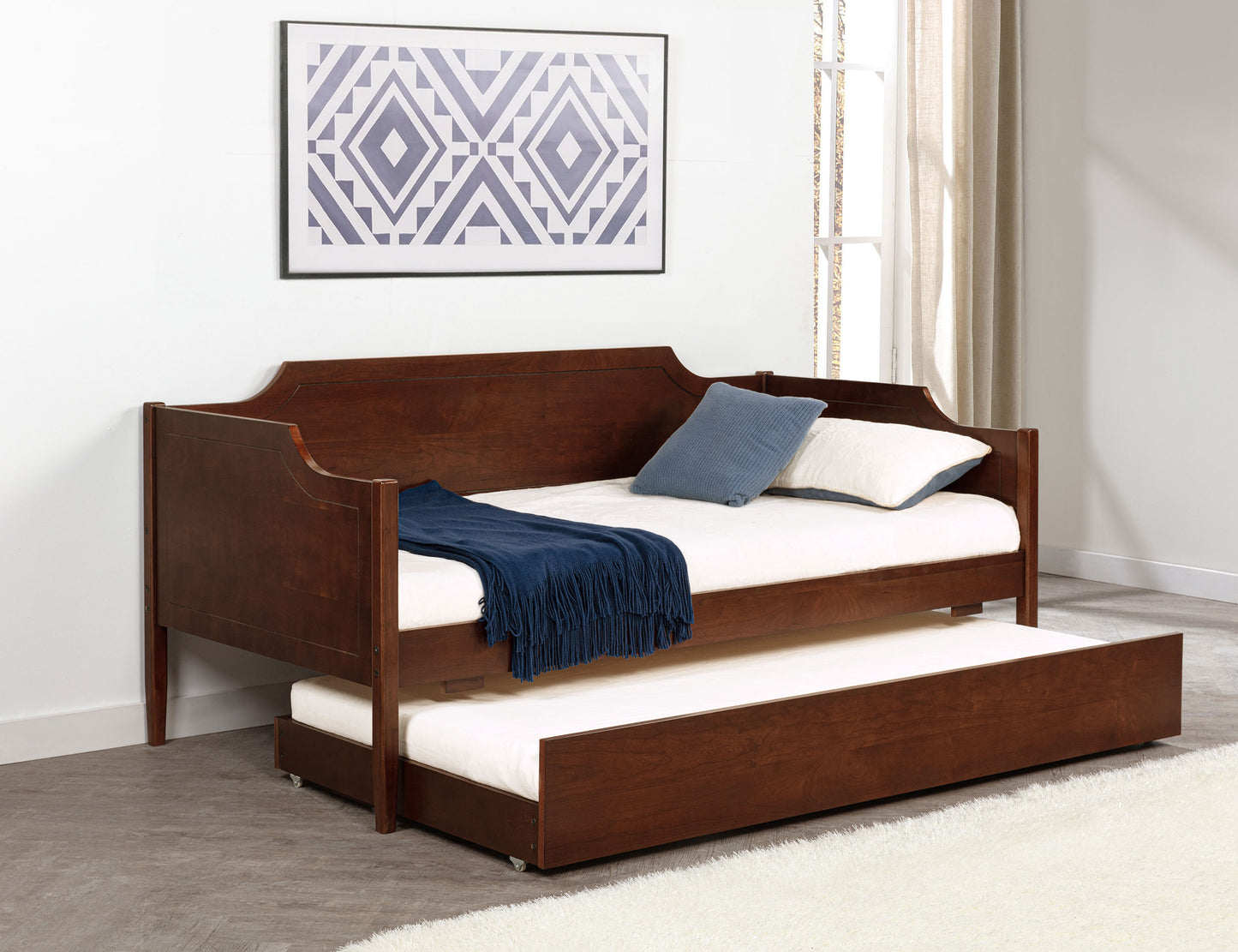 Redding Wood Twin Daybed With Trundle Cherry